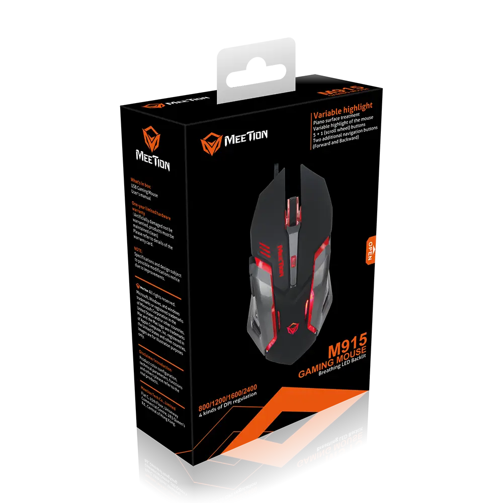 Meetion Backlight Gaming Mouse Black M915B 3