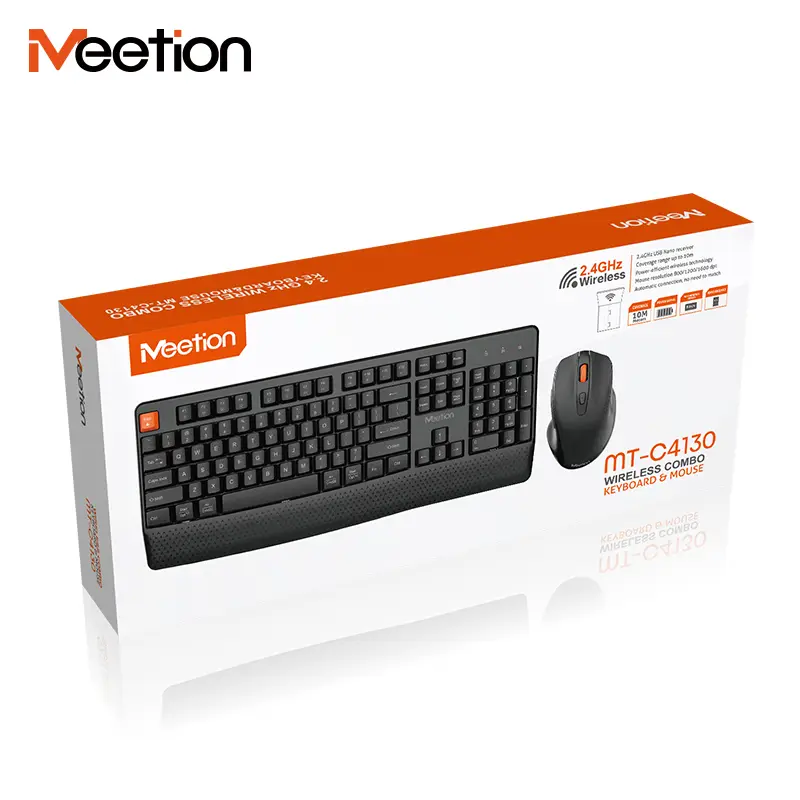 Meetion Wireless Ergonomic Keyboard Mouse Combo C4130B 4