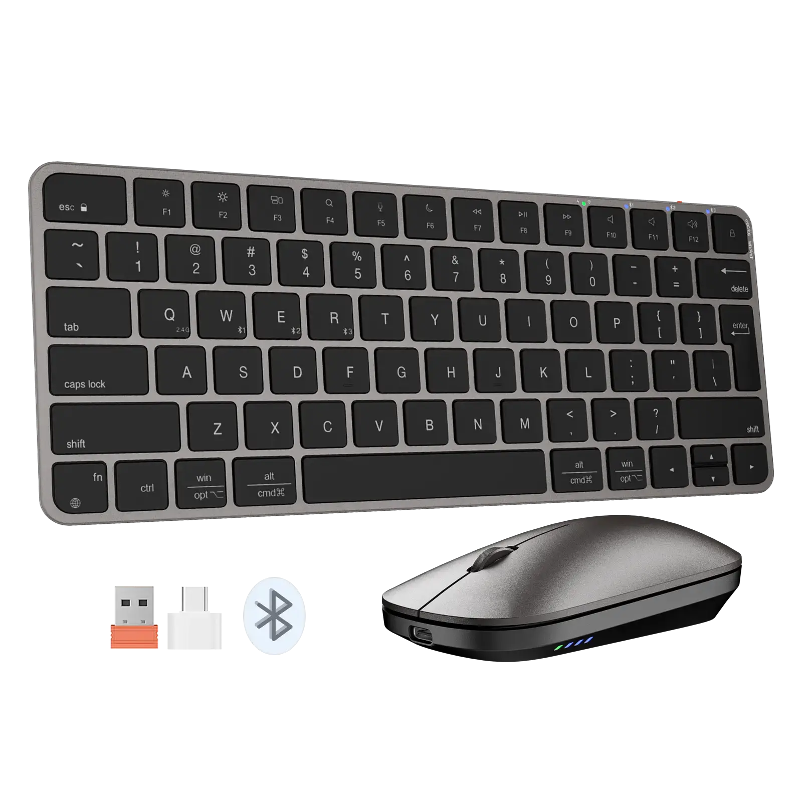 Meetion Wireless Ultra-thin Apple Keyboard and Mouse Combo Black C210B