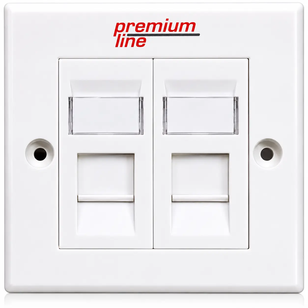 Face Plate Shutter, 2-Port, Euro II white