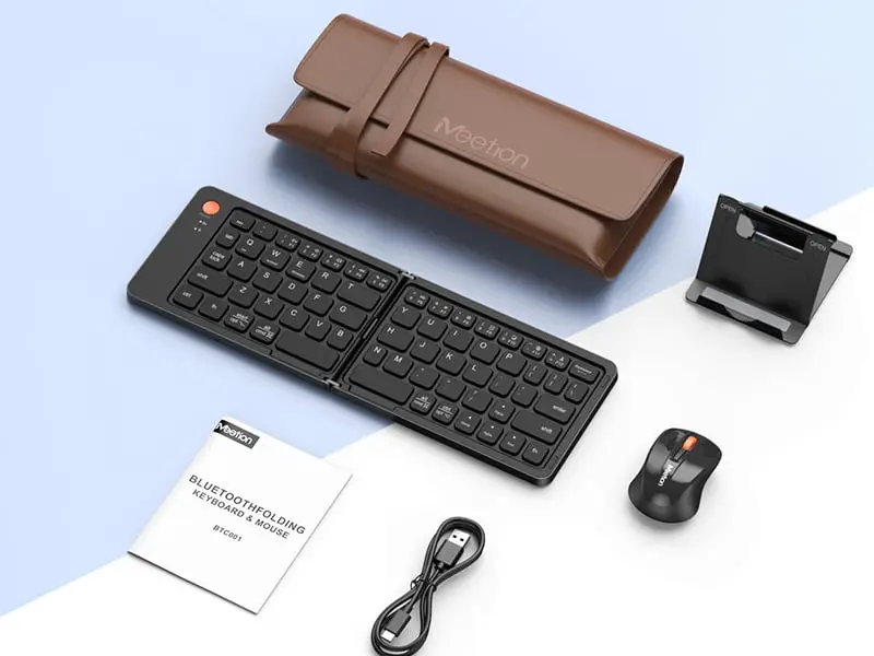Meetion Black Foldable Keyboard and Mouse BTC001B 2