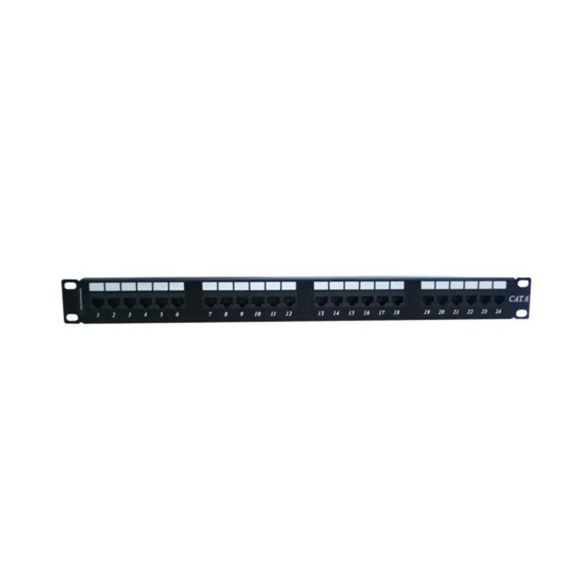 CAT6 1U Unshielded Patch Panel 24 ports, black