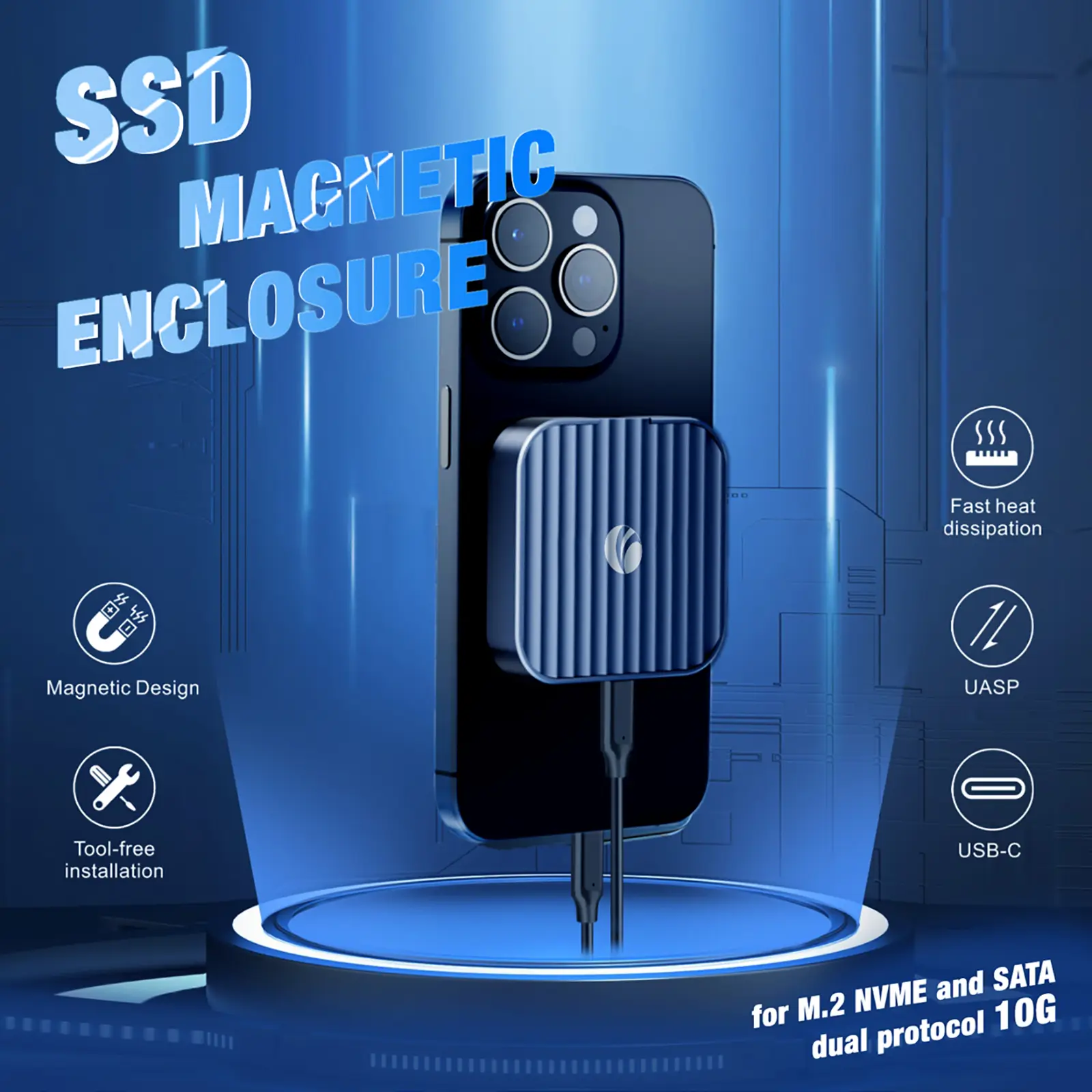VCOM SSD Magnetic Enclosure for M.2 NVME CU853SN 2