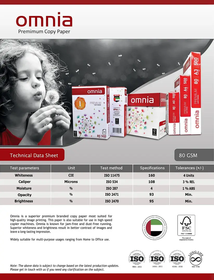 Omnia Photo copy paper A4 (5reems/box) 2