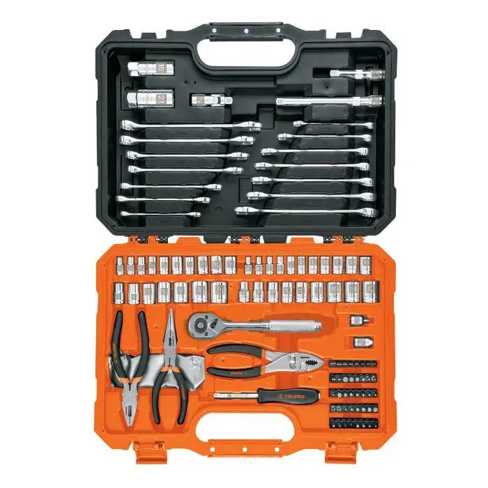 Truper 17090 SET-124 119-Piece Mixed Mechanic Tool Set with Carry Case
