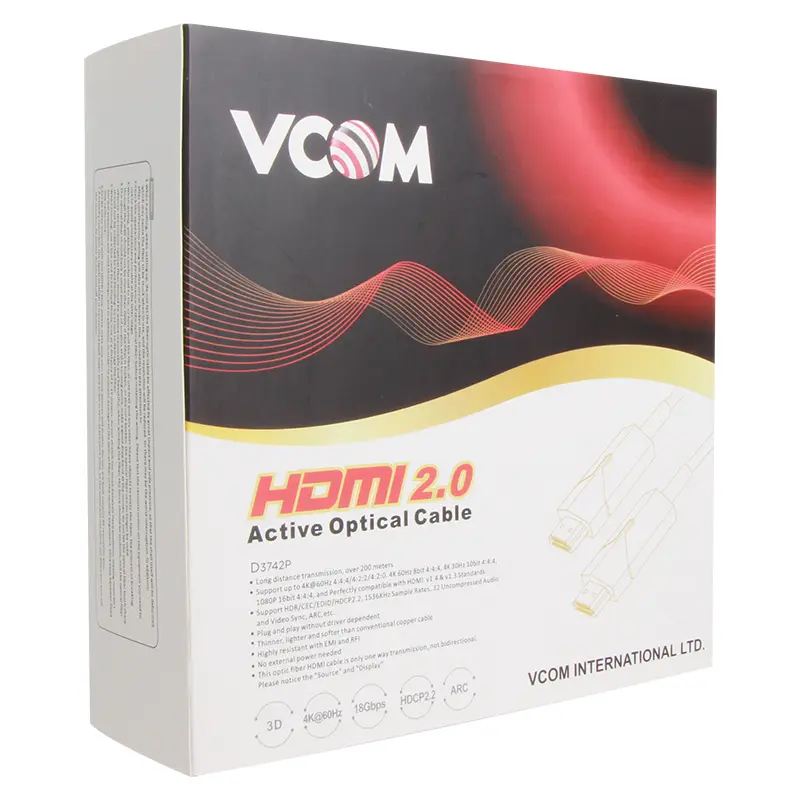 VCOM D3742P-15.0 Active Optical HDMI 2.0 Cable 15m 4K@60Hz AOC 1