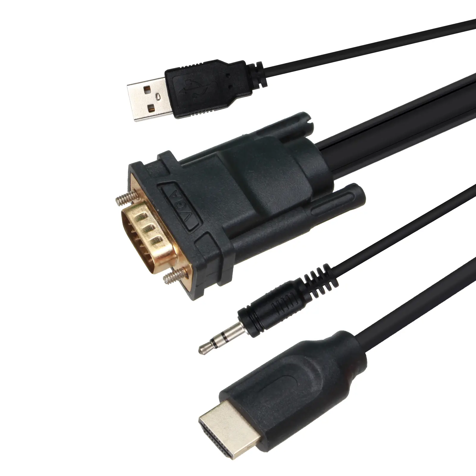 VCOM CG493-1.8 VGA Male + USB + Audio to HDMI Male Cable 1.8M 1