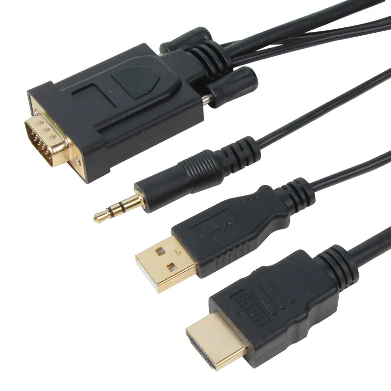 VCOM CG598A-1.8 HDMI Male to VGA Male Cable 1.8M with Audio & USB Power