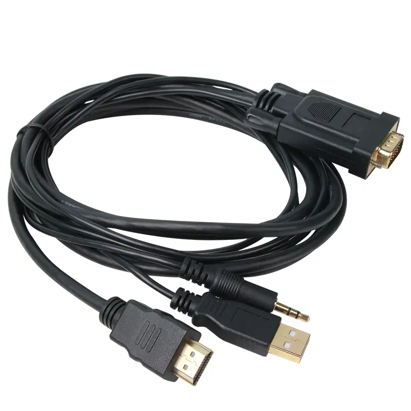VCOM CG598A-1.8 HDMI Male to VGA Male Cable 1.8M with Audio & USB Power 3