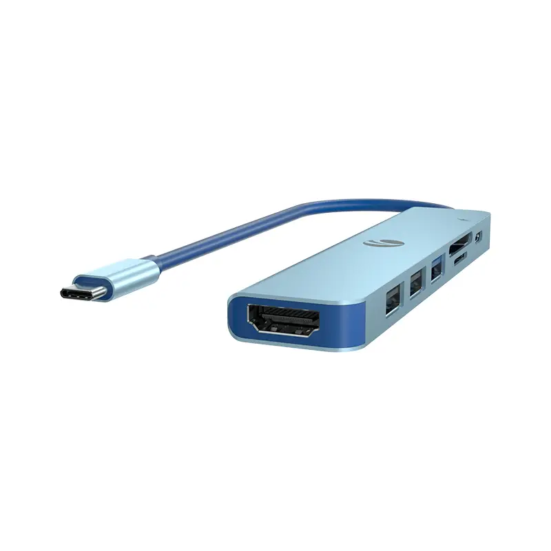 VCOM CUE18 7-in-1 USB-C Hub with 4K HDMI, USB 3.0, SD/TF Card Reader & 100W PD Charging 4