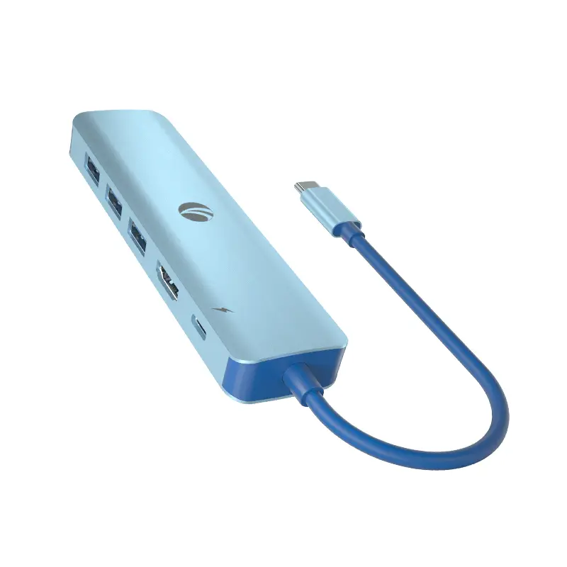 VCOM CUE55 6-in-1 USB-C Hub with 4K HDMI, Gigabit Ethernet, USB 3.0 & 100W PD Charging 4