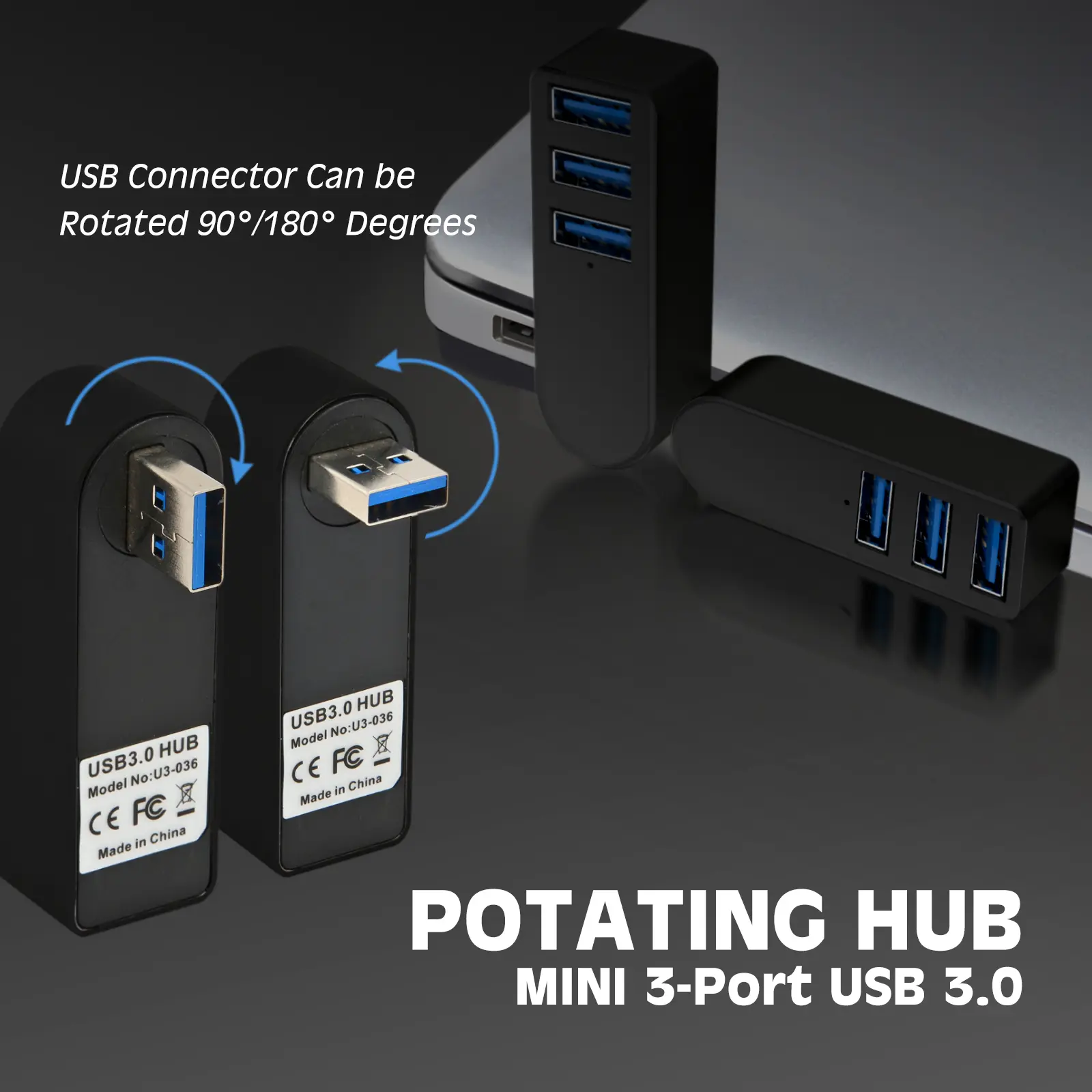 VCOM MH03 USB 3.0 4-Port High-Speed Aluminum Hub 4