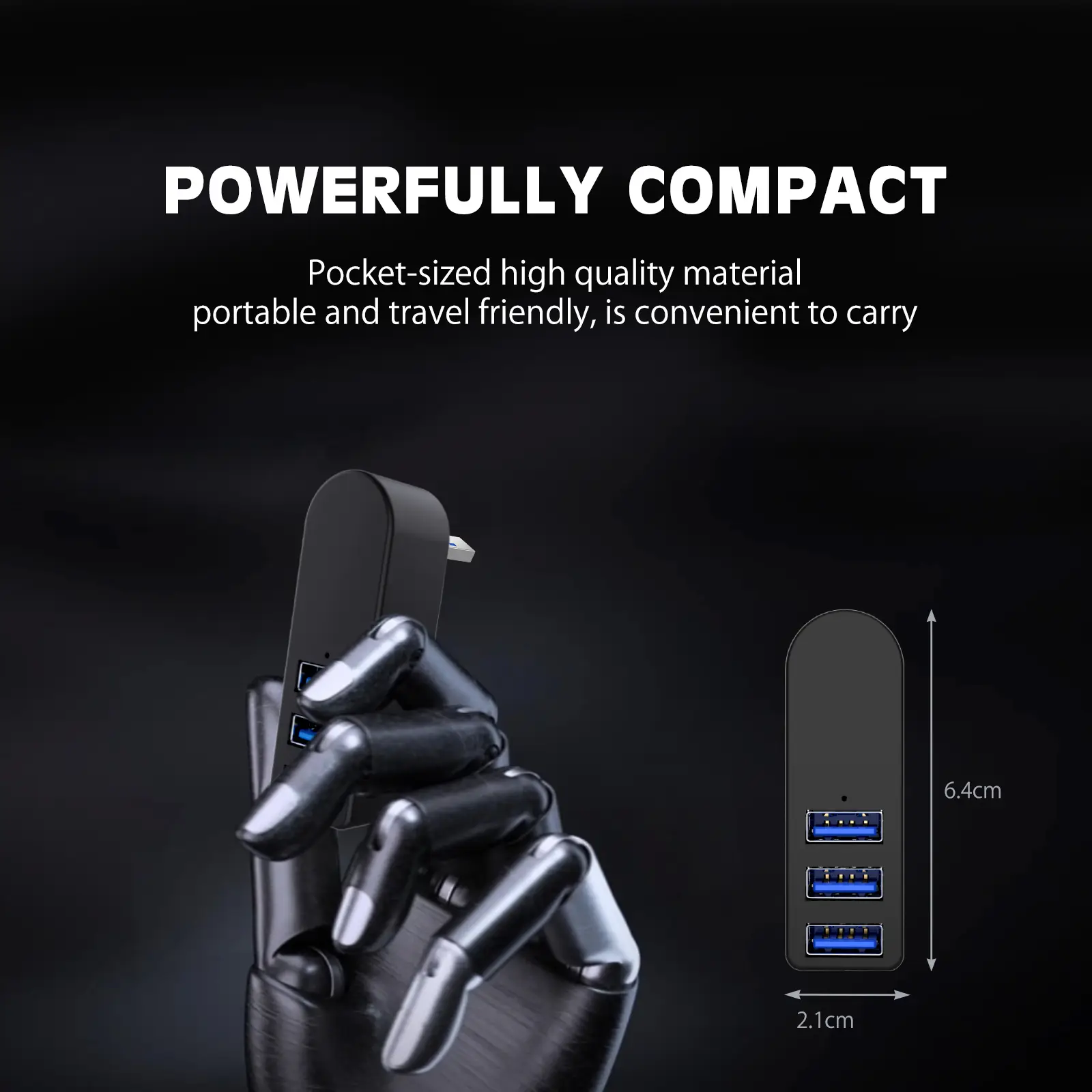 VCOM MH03 USB 3.0 4-Port High-Speed Aluminum Hub 7