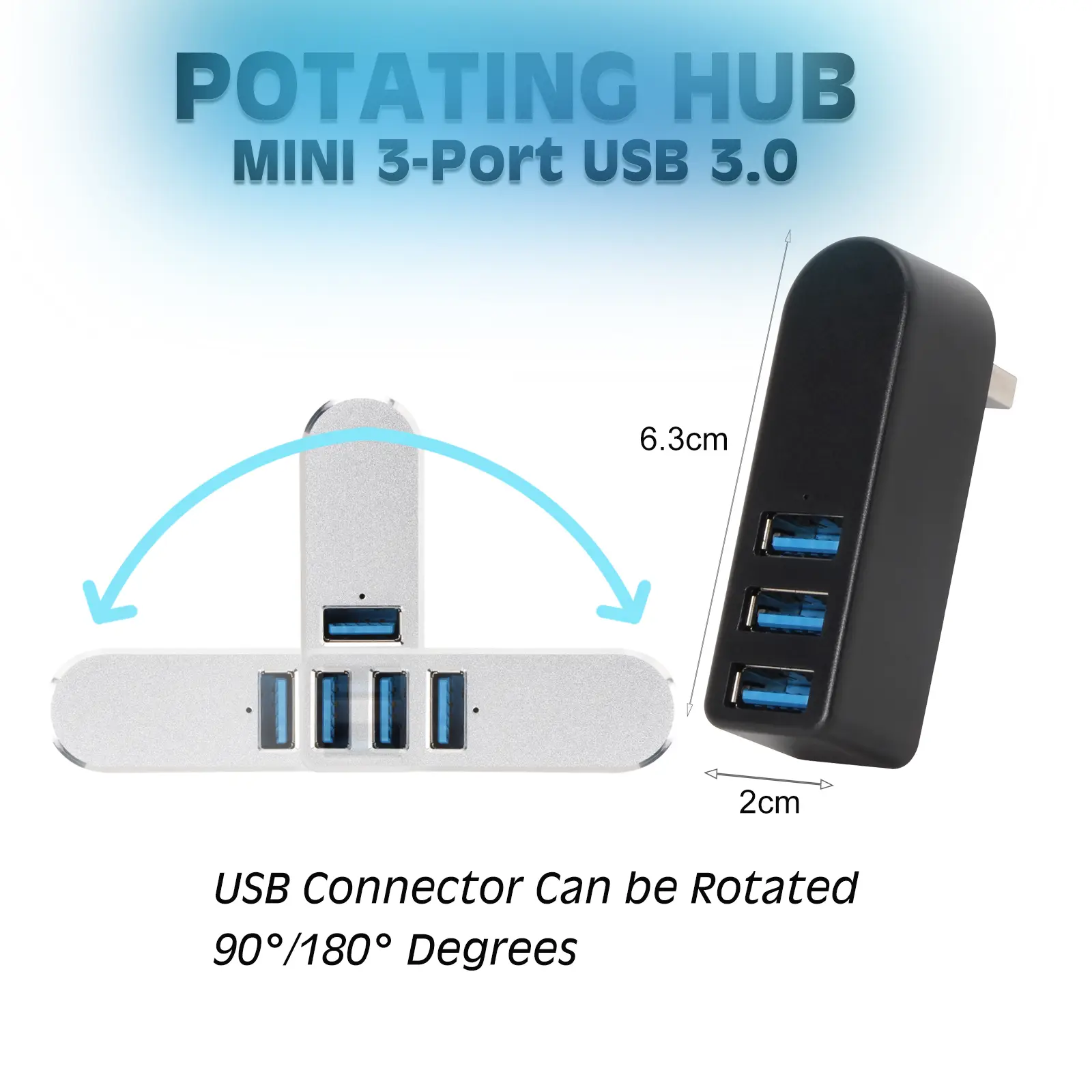 VCOM MH03 USB 3.0 4-Port High-Speed Aluminum Hub 9