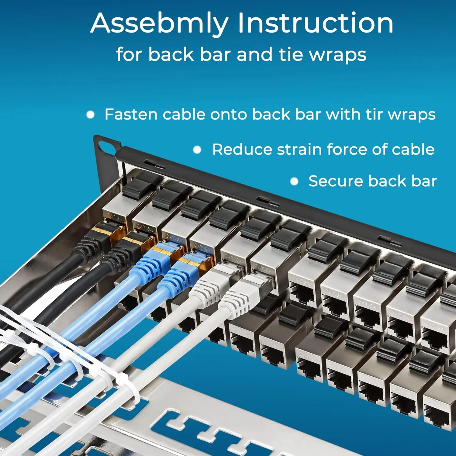 NR621A-2U48 Cat6A STP Unloaded Patch Panel 48-Port 2U 19-Inch Rack Mount 1