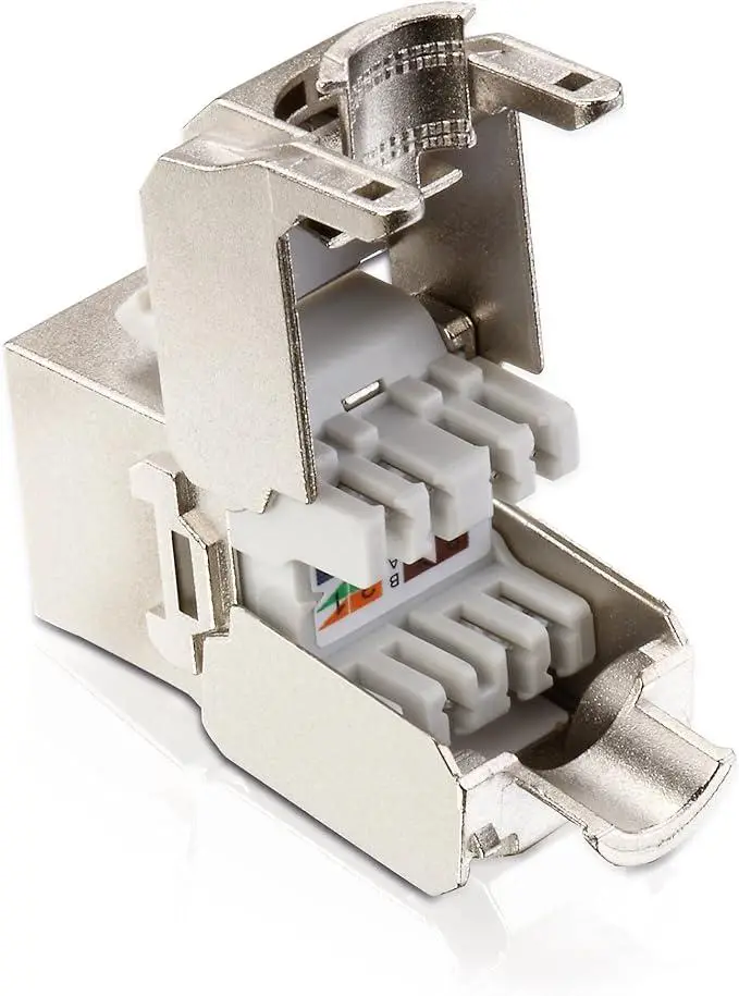VCOM D1613 Cat6 FTP RJ45 Keystone Jack Toolless Type 25×45 1