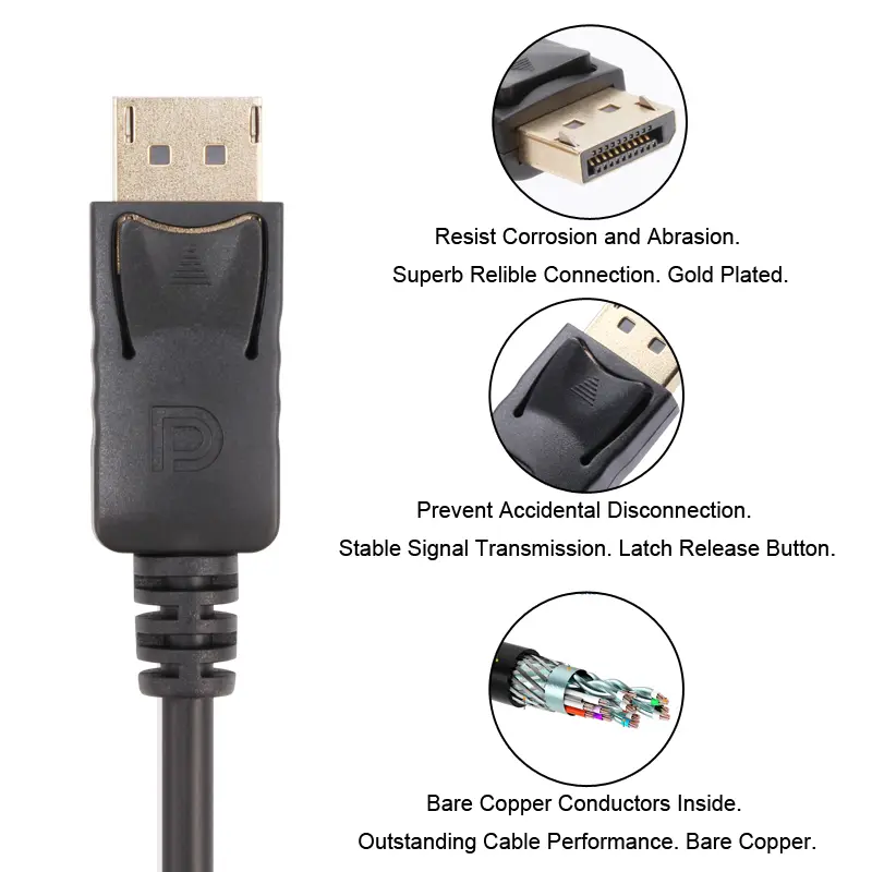 VCOM CG631-3.0 DisplayPort 1.2 Cable 3M 4K UHD High Speed DP to DP Cable Gold Plated 4