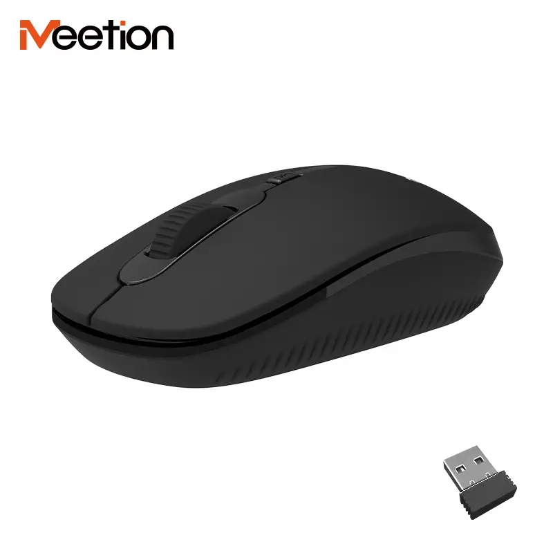 Meetion R547 Black 2.4GHz Wireless Optical Mouse 1600 DPI USB Nano Receiver