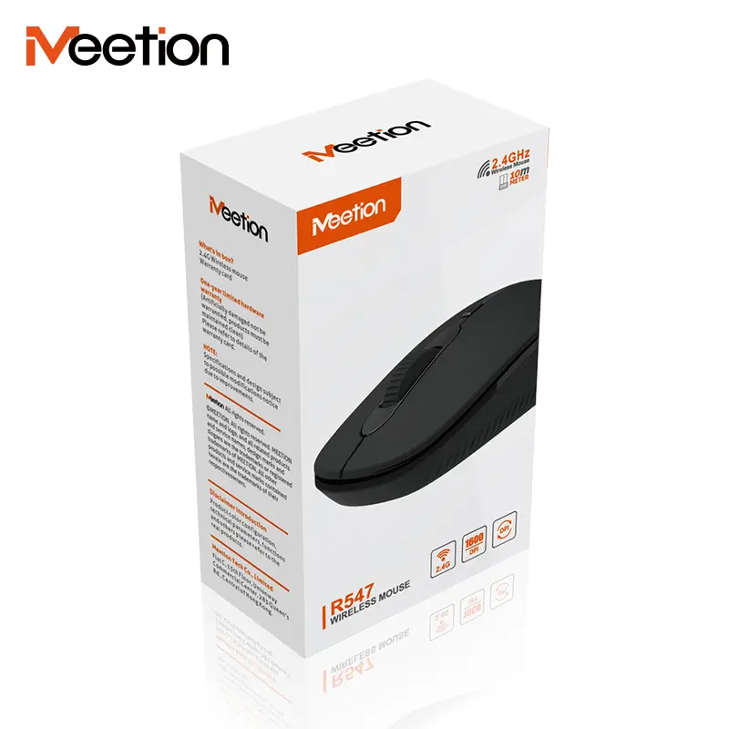 Meetion R547 Black 2.4GHz Wireless Optical Mouse 1600 DPI USB Nano Receiver 3