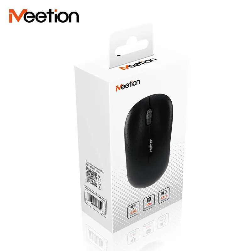Meetion R545 Black 2.4GHz Wireless Optical Mouse 1600 DPI USB Nano Receiver 3