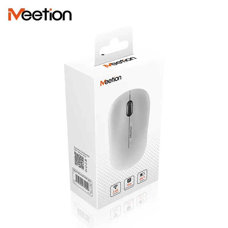 Meetion R545 White/Grey 2.4GHz Wireless Optical Mouse 1600 DPI USB Nano Receiver 3