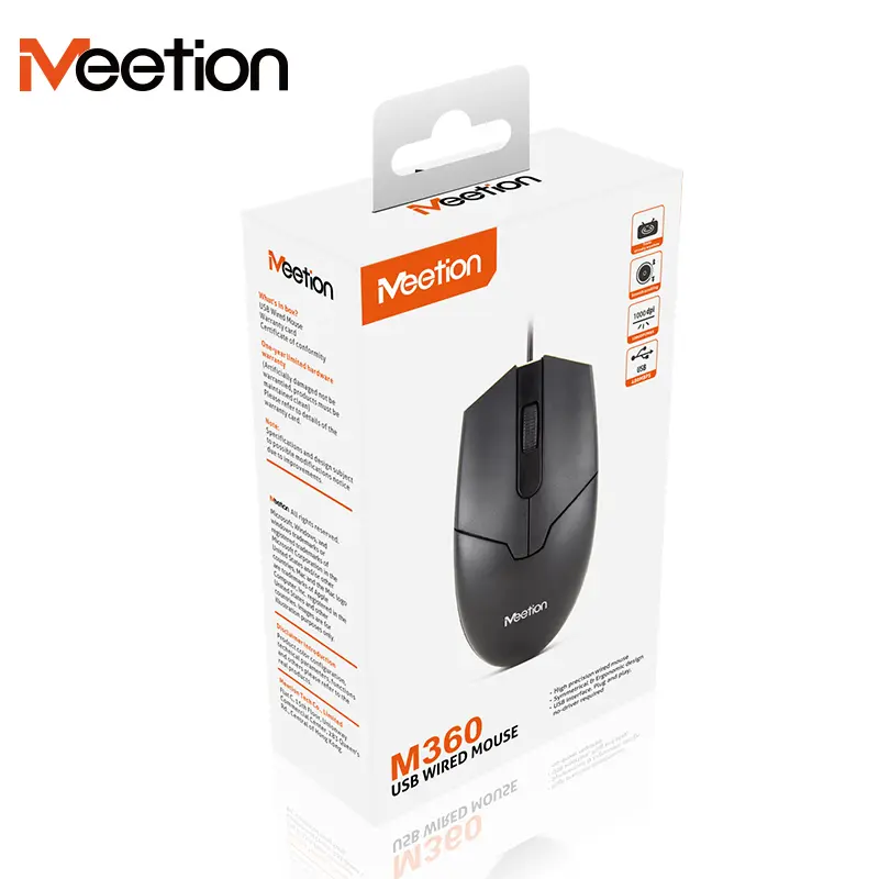 Meetion M360 Wired Optical Mouse 3