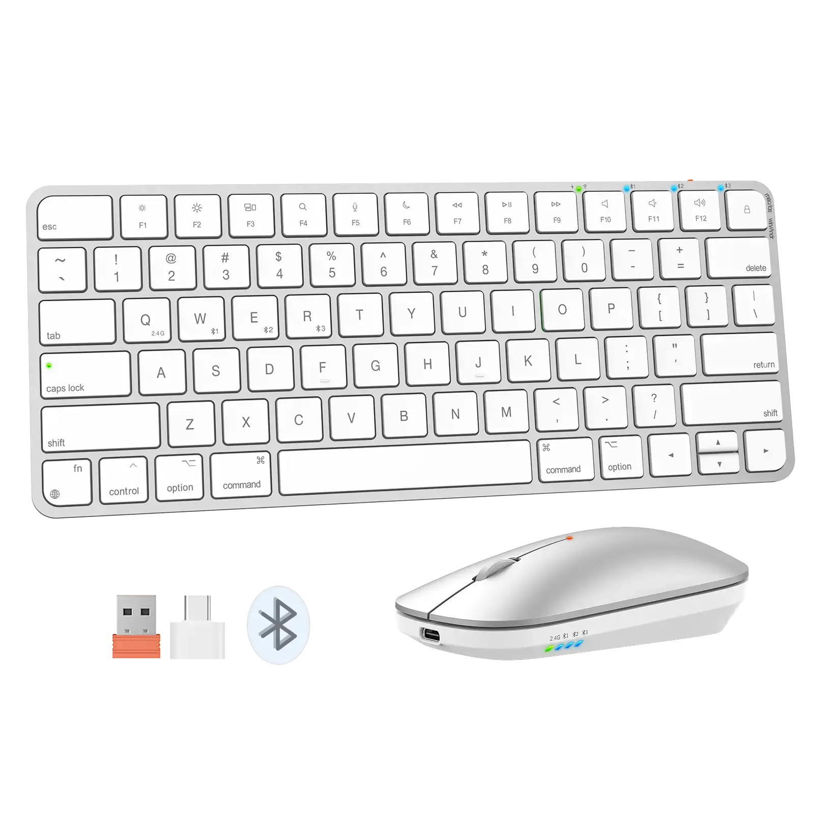 Meetion C210WM Silver Wireless Keyboard & Mouse Combo