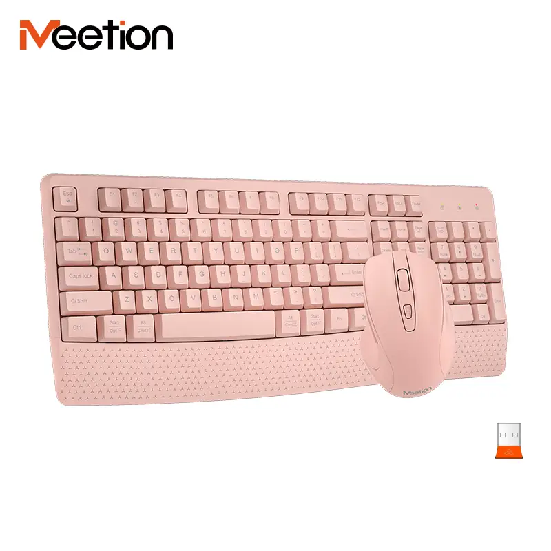 MEETION C4130 Pink Wireless Keyboard & Mouse Combo
