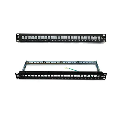 VCOM D16424 Cat6 24-Port 1U Rack Mount Patch Panel (Unshielded)