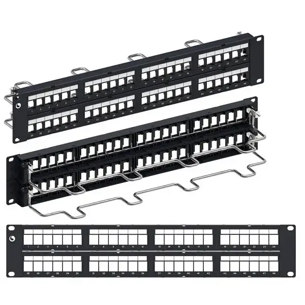 VCOM NR621-2U48 19” 2U 48-Port Cat6 Unshielded Patch Panel